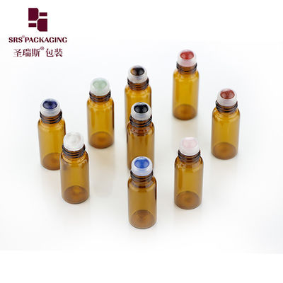 주문 BLP-3ML 3ML 향수 앰버 유리 롤온 병 (보석 볼 포함) 온라인 제조