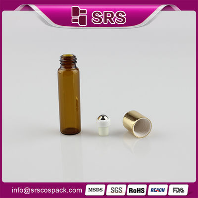 주문 에센셜 오일용 병에 5ml 양갈색 유리 롤 온라인 제조