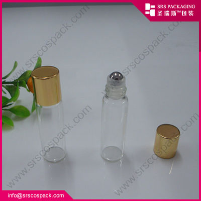 주문 1/6oz 5ml 에센셜 오일용 미니 롤온 유리병, 금속 롤러볼 향수 온라인 제조