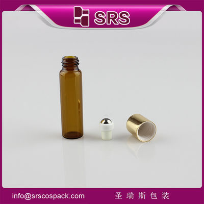 주문 제조사 유리 롤러 볼 병 5ml 양갈색 병 온라인 제조