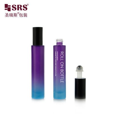 주문 GB1-15ml 에센셜 오일 롤온 컨테이너 그라데이션 퍼플 블루 컬러 맞춤형 온라인 제조