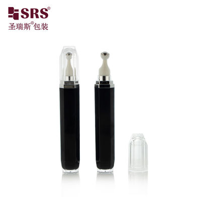 주문 L002-15/20ML 블랙 아크릴 아이 롤러 보틀 팔각형 모양 스틸 볼 포함 온라인 제조
