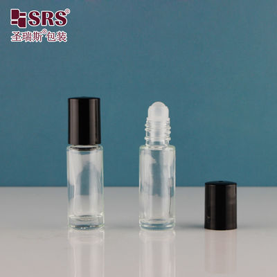 주문 4ml 5ml 8ml 10ml 블랙 솔리드 컬러 스크루 캡 벽 유리 롤 ON 병 PP 볼 향수 기름 온라인 제조