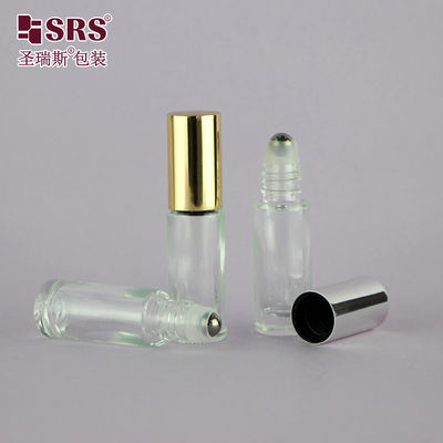 주문 원통형 둥근 유리 보석 롤러 보틀 5ml, 스킨케어 에센스용 온라인 제조