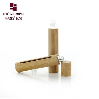 주문 BG(G)-10ML 빈 대나무 롤러 보틀 에센셜 오일용 진짜 나무 대나무 재질, 창 유리 어플리케이터 볼 포함 온라인 제조