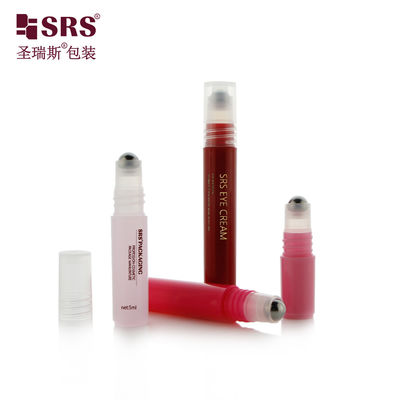 주문 RPPH-8ML 빨간색 주사 화려한 맞춤 디자인 PP 플라스틱 컨테이너 캡 스테인리스 스틸 볼 롤 온라인 제조