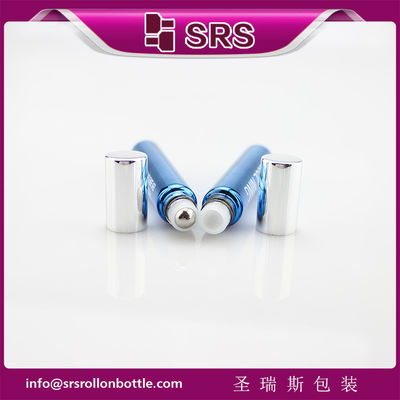 주문 은색 알루미늄 캡이 달린 병에 SRS 10ml 파란색 유리 롤 온라인 제조