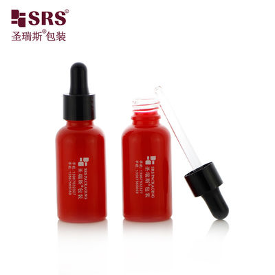 주문 D001-50ml 맞춤형 핫 레드 배 오일 드로퍼 병 (민감한 배 케어 제품용, 광택 블랙 PP 플라스틱 드로퍼 캡 및 유리 피펫 포함) 온라인 제조