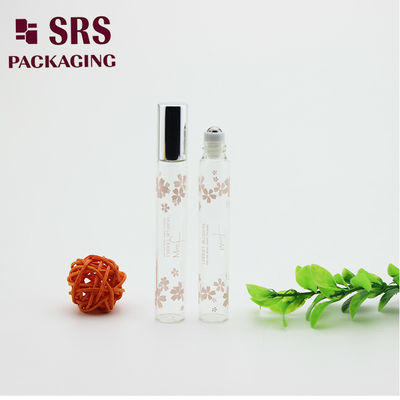 주문 은색 알루미늄 캡이 달린 병에 SRS 10ml 투명 컬러 에센셜 오일 유리 롤 온라인 제조