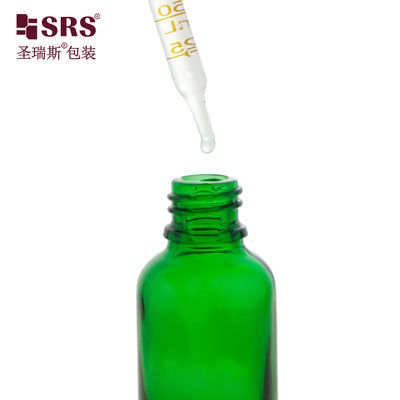 주문 D002-50ml 액체 녹색 유리 스포이드 병 누출 방지 에센셜 오일용 온라인 제조