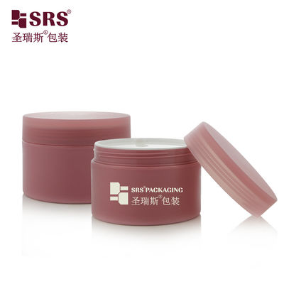 주문 SRSJK-200g 핫 레드 맞춤 디자인 빈 원형 PP 플라스틱 용기, 스크류 뚜껑, 디스크 라이너 포함, 크림 버터 포장용 밀폐 온라인 제조