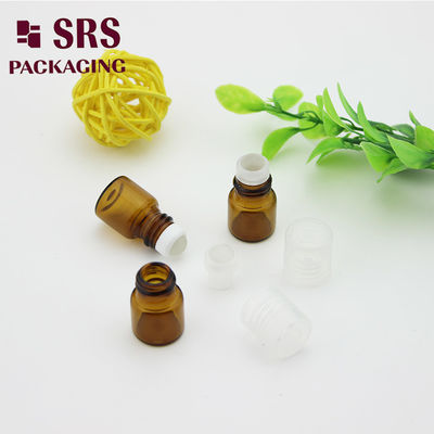 주문 투명한 플라스틱 캡이 있는 향수병의 SRS 빈 1ml 호박색 유리 롤 온라인 제조