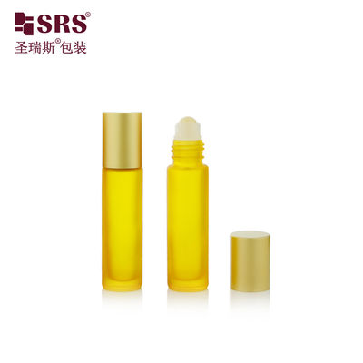 주문 BLPM-10ml 스테인리스 스틸 롤러 볼 두꺼운 벽 롤 온 유리 병 피부 관리 에센스 매트 골드 캡을 향수 향수 온라인 제조