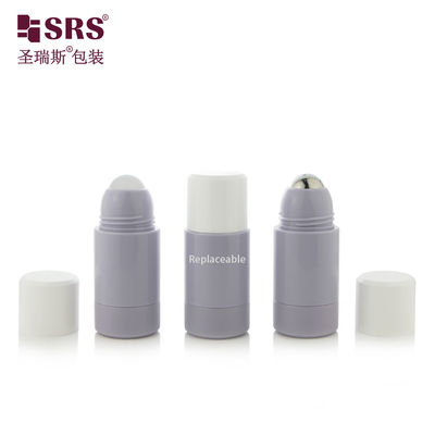 주문 Rppe(P)-50ml 빈 라벤더 퍼플 1차 포장재 리필 가능 롤온 보틀 (개인 관리 젤 용) 스크류 캡 포함 온라인 제조