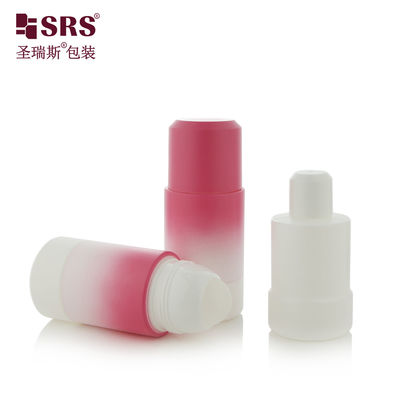 주문 RPPE(P)-75ml 실린더형 화장품 PP PCR 플라스틱 롤러 보틀 그라데이션 코팅 맞춤형 색상 용기 근육 이완 젤 포장용 리필 병 포함 온라인 제조