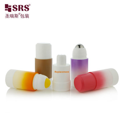 주문 PP PCR 플라스틱 리필 가능 롤온 향수병 50ml 75ml 친환경 실린더 원형 디자인, 개인 위생용 온라인 제조