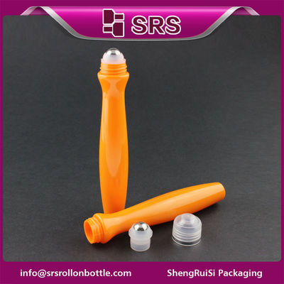 주문 SRS 고품질 플라스틱 오렌지색 15ml 눈 크림 롤러 볼 병 온라인 제조