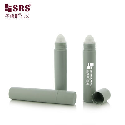 주문 실린더 20ml 웜 그레이 무광 몰드 롤온 병 (스크류 캡 및 PP 롤러 볼 어플리케이터 포함) 데오드란트 향 스틱 포장용 온라인 제조