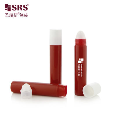주문 개인 관리 화장품 포장 주문형 반짝이는 폼 빨간색 플라스틱 롤러 병 흰색 캡 20ml 기본 포장 온라인 제조