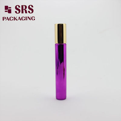 주문 SRS 빈 플라스틱 화장품 롤러 병 메탈릭 퍼플 컬러 15ml 온라인 제조