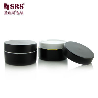 주문 SRSJK-100g 환경 친화적인 화장품 포장 솔루션 남성 화장품 검은색 100g 크림 병 플라스틱으로 몸 스크럽 온라인 제조