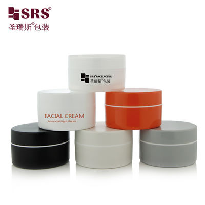 주문 SRSJK-100g 흰색 검정 여러 색상 디자인 컴팩트 사이즈 PP 플라스틱 용기, 크림 버터 페이셜 케어 로션 넥 크림용 밀폐 뚜껑 골드 라인 온라인 제조