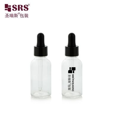 주문 D001-50ml 개인 위생 제약 빈 투명 유리 재질 드로퍼 병 (유리 및 실크 스크린 로고 맞춤형) 온라인 제조