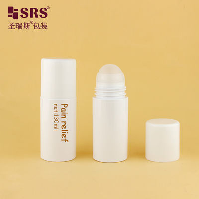 주문 PET43-130ML 마사지용 큰 롤러 볼과 함께 빈 흰색 둥근 친환경 PET 플라스틱 병 온라인 제조