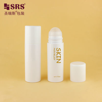 주문 PET43-170ML 통증 완화를 위한 금속 롤러 볼과 함께 재활용 가능한 흰색 PET PCR 플라스틱 병 온라인 제조