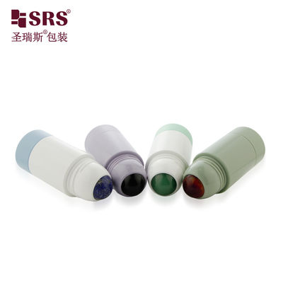 주문 재충전 가능한 원형 롤 온 병 포장 50ml 용량의 반투명 가습기 용기를 포함하는 천연 돌 공 온라인 제조