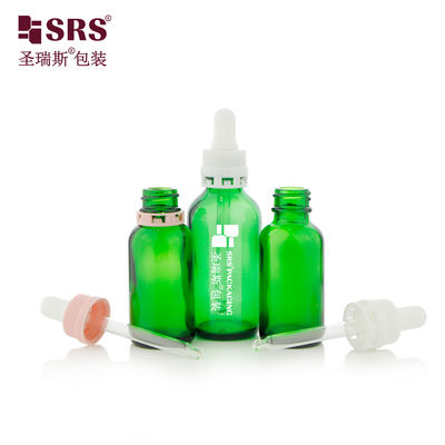 주문 Durable 30ml 60ml Glass Dropper Bottle with Tamper Evident Cap for Skincare 온라인 제조