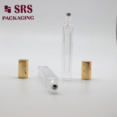 주문 SRS 화장품 사각형 모양 클리어 컬러 10ml 유리 롤러 볼 병 온라인 제조