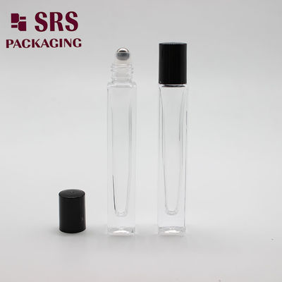 주문 SRS 화장품 사각형 모양 선명한 색상 두꺼운 벽 10ml 유리 롤 병에 온라인 제조