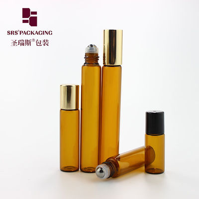 주문 빈 앰버 향수 유리 롤온 보틀 3ml 5ml 10ml, 메탈 롤러 볼 포함 온라인 제조