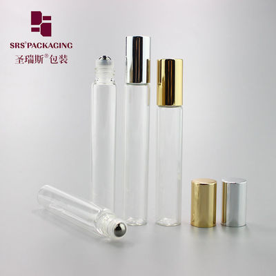 주문 재고 제품은 금 알루미늄 캡이 있는 병에 8ml 10ml 빈 유리 향수 롤을 지웁니다. 온라인 제조