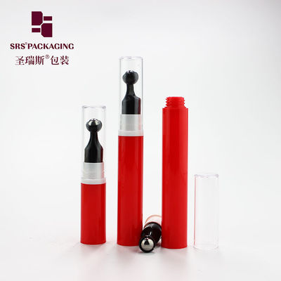주문 빈 5ml 10ml 12ml 15ml 플라스틱 빨간색 프레스 아이 세럼 에어리스 펌프 병 온라인 제조