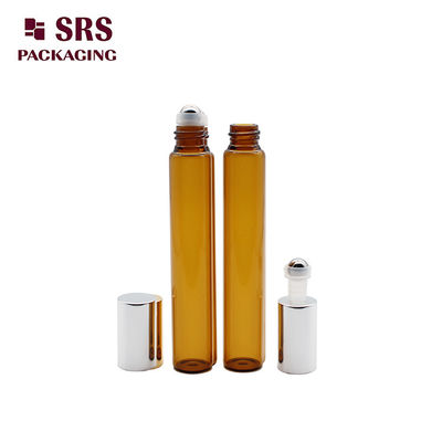 주문 알루미늄 캡과 함께 빈 향수 앰버 유리 롤러 볼 병 10ml 온라인 제조