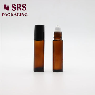주문 누수 방지 강철 볼이 있는 호박색 유리 롤러 보틀 10ml 용량 무료 샘플 제공 온라인 제조