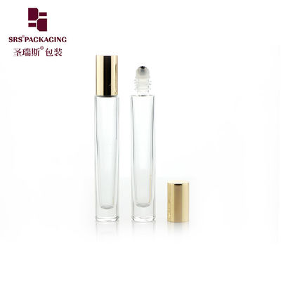 주문 GB1 빈 원통형 에센셜 오일 유리 롤러 보틀 10ML (골드 실버 메탈 캡 포함) 온라인 제조