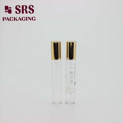 SRS 빈 8ml 투명 유리 향수 롤(금색 알루미늄 캡 포함)