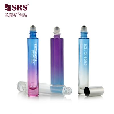 10ml 15ml 슬림 라운드 실린더 헤비 월 두꺼운 바닥 맞춤형 유리 롤온 롤러 보틀 (에센셜 오일 및 향수용)