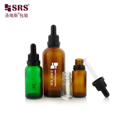 대형 헤드 변조 방지 캡 5ml 10ml 15ml 20ml 30ml 50ml 100ml 스킨케어용 유리 드로퍼 보틀