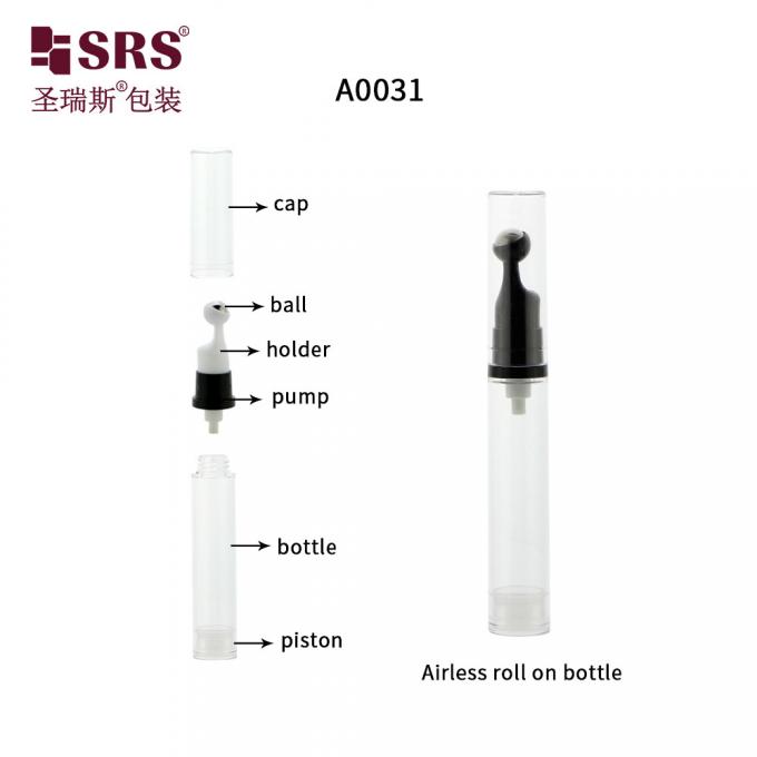 A0031-10ML 공기가 없는 플라스틱 롤 상의 병 맑은 뚜?? 이 있는 진흙 갈색 코팅 1